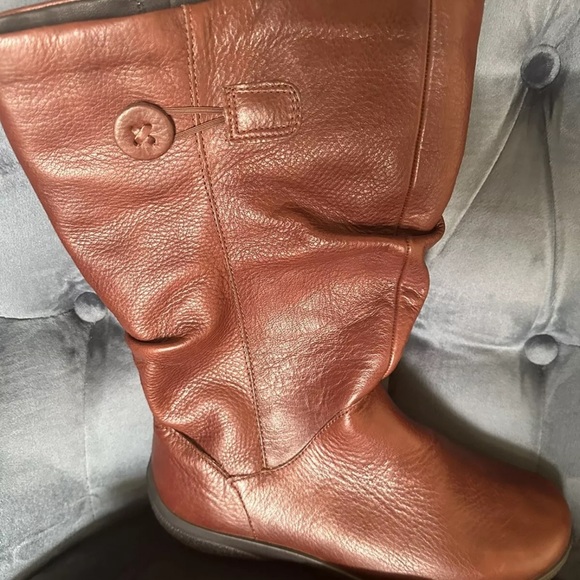 HOTTER Stability ORTHOLITE Brown REAL LEATHER Mid Calf BOOTS  UK 4.5 US 6.5 - Picture 2 of 5